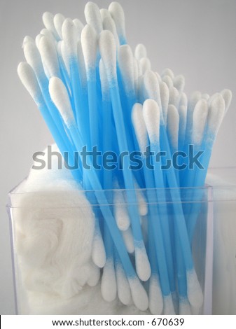 blue stick cotton swabs