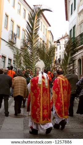 palm sunday procession in Evora, Portugal