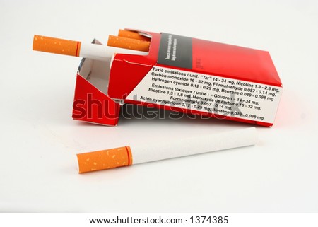 warning label on the side of a cigarette package