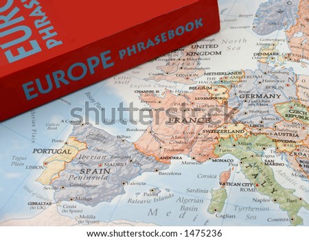 map and european language book