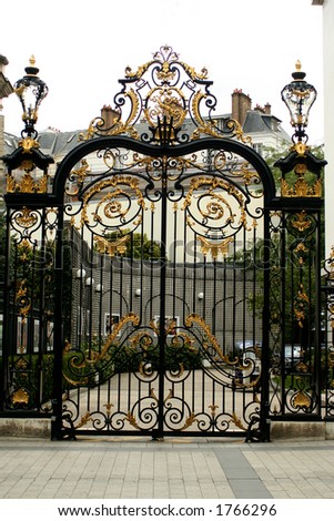 decorative gates in Paris, France