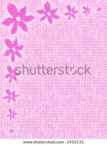 a feminine pink background with flower borders