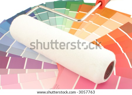rainbow paint swatches, and l paint roller for home decorating