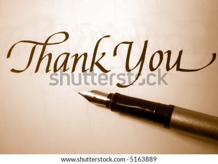 thank you in calligraphy