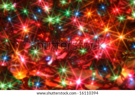 colorful twinkling christmas lights blurred background