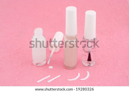 french manicure set with strengthener,white tip polish, dividers and top coat shine applicator for nails