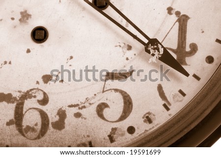 close up of vintage old fashioned clock isolated