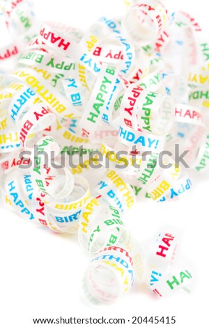 colorful happy birthday ribbon border or background