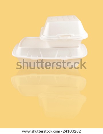 two different sized takeout styrofoam food containers