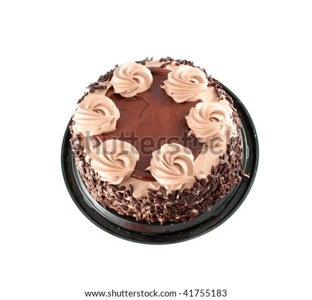 Black Forest Chocolate cake with candles on a white background