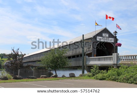 The longest wooden covered bridge in the world located in Hartland, New Brunswick, Canada