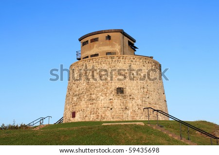 Carlton Martello Tower located on the lower west side of Saint John, New Brunswick, Canada, a historical site built in the early 1800\'s