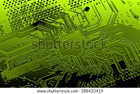 green tones electrical circuit - illustration