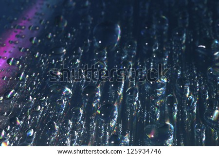 Aqua and pink rainbow large water drops streaming background