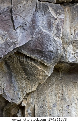 Beautiful textured lava rock wall shards from Oregon cave background texture
