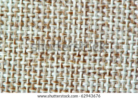 Textured background of a sandy brown burlap cloth