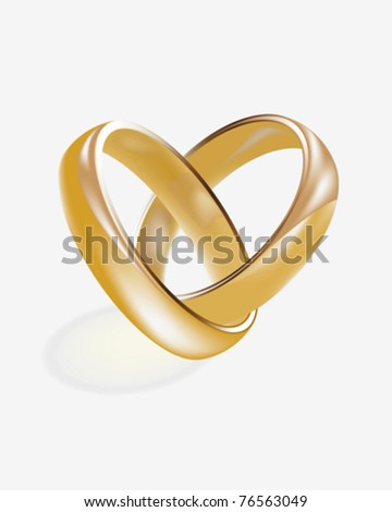 stock vector female and male gold wedding rings