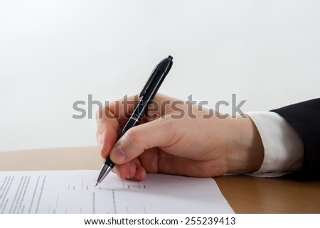 Hand signing business documents