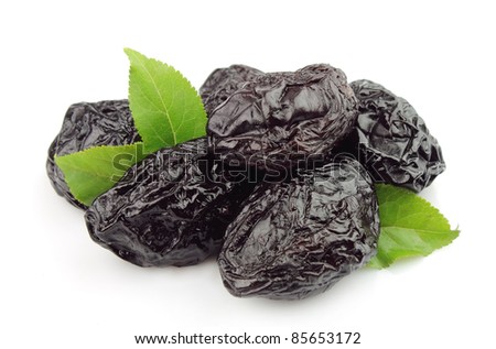 Prunes on a white background - stock photo