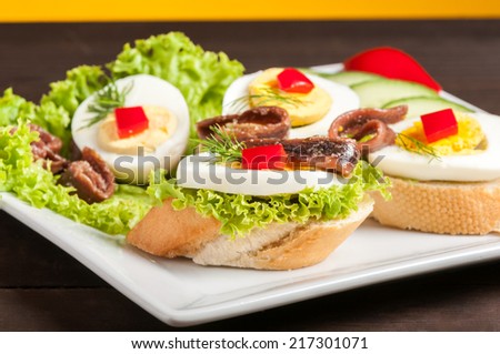 Crostini with anchovy - small sandwich