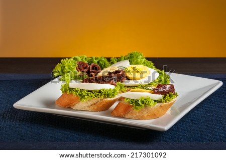 Crostini with anchovy - small sandwich