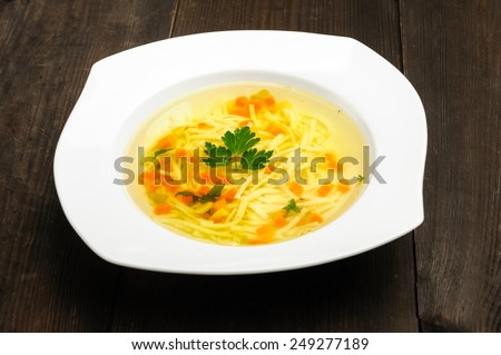 chicken soup - a traditional Polish soup