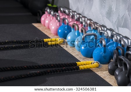 exercise room equipment - kettlebells