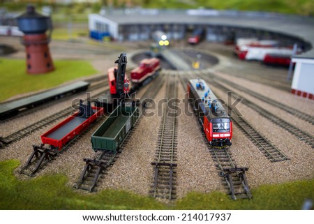 Bucharest, Romania - August 14, 2014: The Train Museum on August 14th, 2014 in Bucharest, Romania. Opened in 1939 the Train Museum has the largest train diorama in Romania at over 57 square meters.
