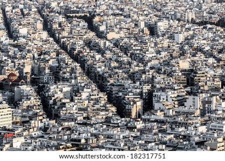 Athens city populated areas ugly view