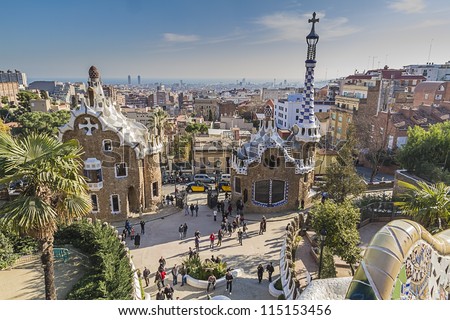 Gaudi Architecture on Oct 5 Park Guell Designed By The Catalan Architect Antoni Gaudi
