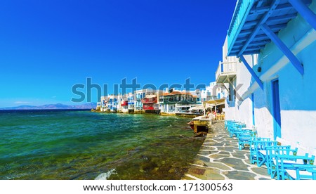 Little Venice in Mykonos island,Greece