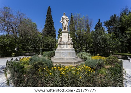 statue of Ioannis Varvakis a greek national hero in Athens,Greece
