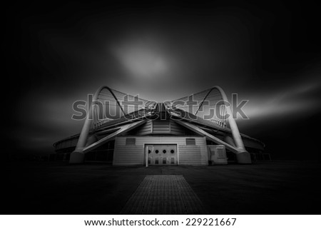 ATHENS, GREECE -NOV 1: The Olympic Velodrome at the Athens Olympic Sports Complex designed by the famous spanish architecture Santiago Calatrava on November 1, 2014 in Athens, Greece