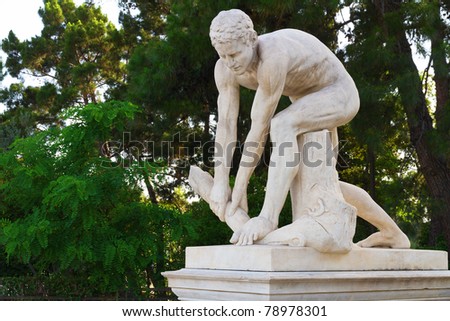 Greek statue from Panathenaic Stadium ,Athens,Greece