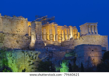Parthenon, Acropolis by night ,Athens,Greece