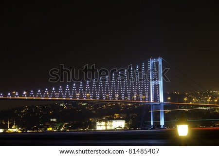 Bosphorus Bridge night view istanbul turkey