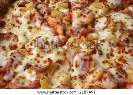 Pizza- Hawaiian Style (Ham,Pineapple,&Extra cheese)