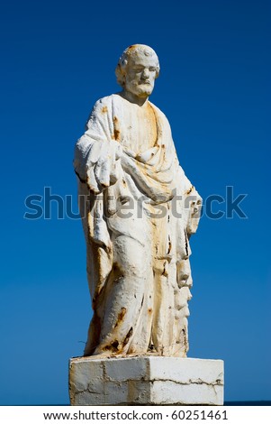 An old weathered statue of St Joseph