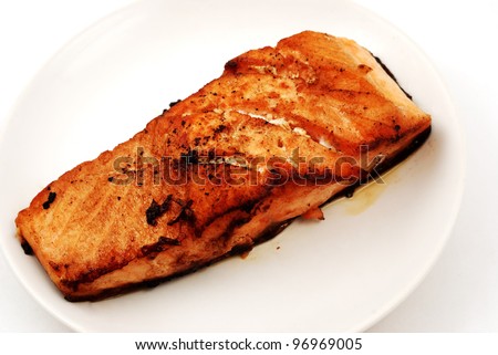 fish salmon food isolated on white background