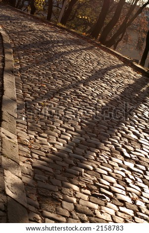 Cobbled Road going upwards.