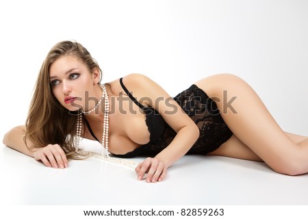 stock photo Sensual women in black lingerie sensualwomen