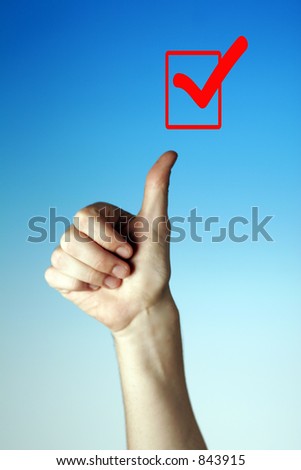 Signs and Symbols for Thumbs Up - Good - Yes - Checked Box