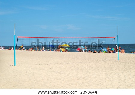 Volley ball net on the beach