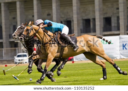 BERLIN- AUGUST 12- Unidentified Polo players in fast action at 