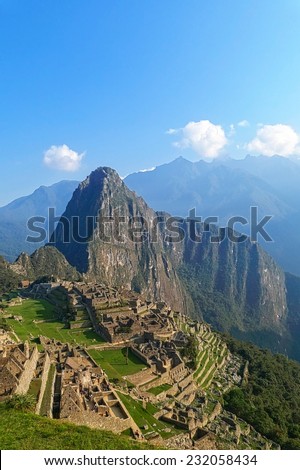 Machu Picchu ruins in Peru are UNESCO World Heritage and one of the worlds most famous cult sites Machu Picchu ruins in Peru are UNESCO World Heritage and one of the worlds most famous cult sites