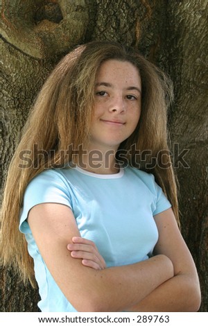 pretty girls with pretty hair. stock photo : A pretty girl