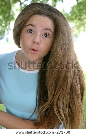 pretty girls with pretty hair. stock photo : A pretty young
