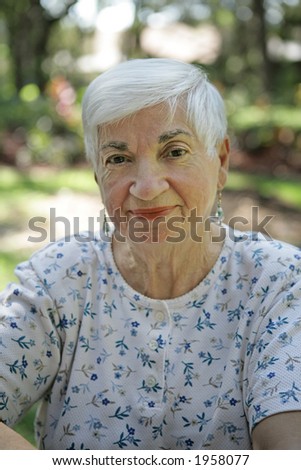 A portrait of a sweet lady in her eighties.