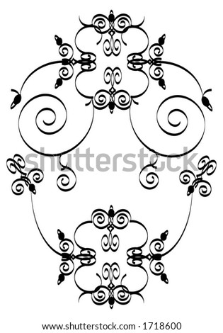 black and white floral ornament
