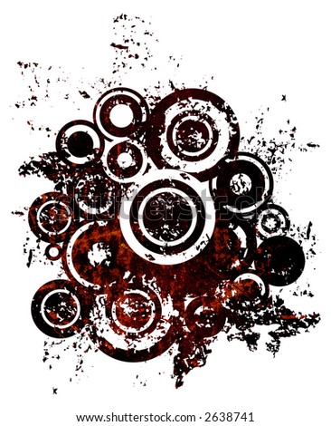 grunge circles illustration; design elements